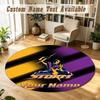 Round Rug Custom NameMelbourne Storm Pattern Non Slip Carpet Home Floor Decor