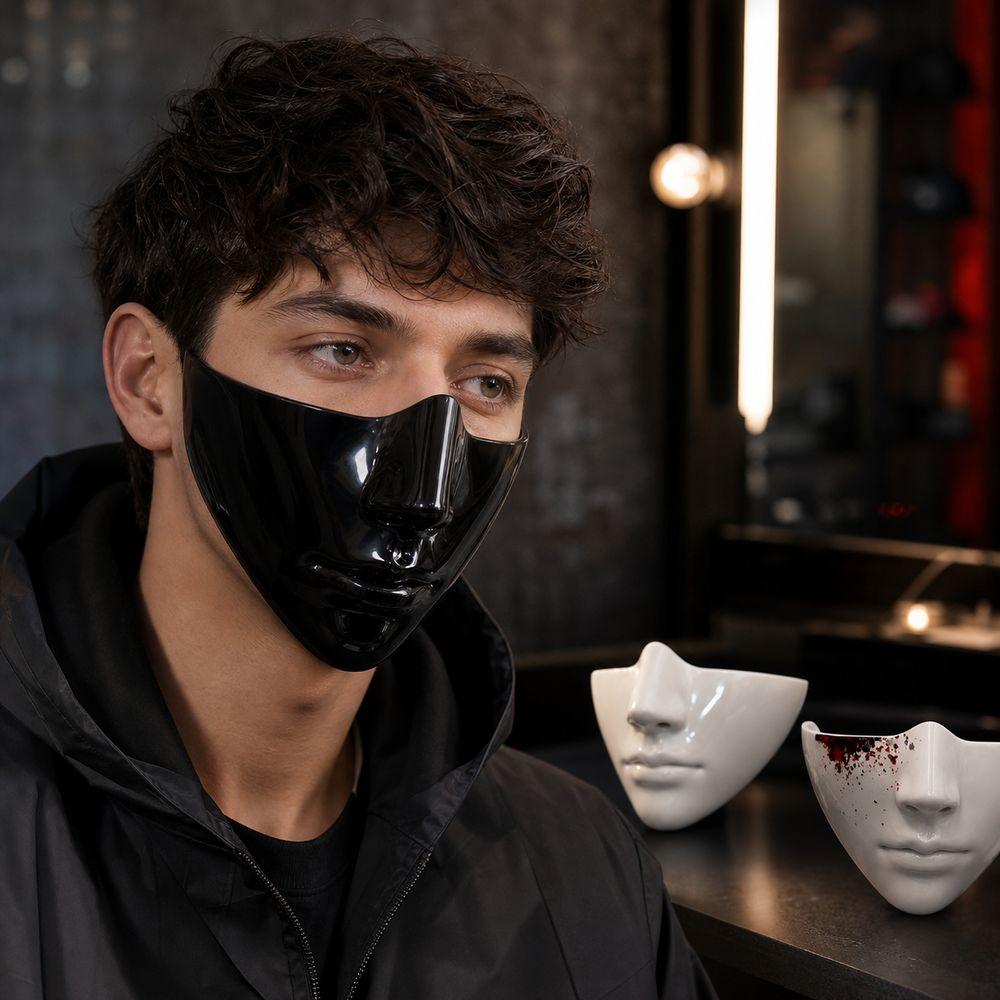 Lightweight Shell Half Face Mask Smooth Edges Realistic Face Fashion Masquerade Mask