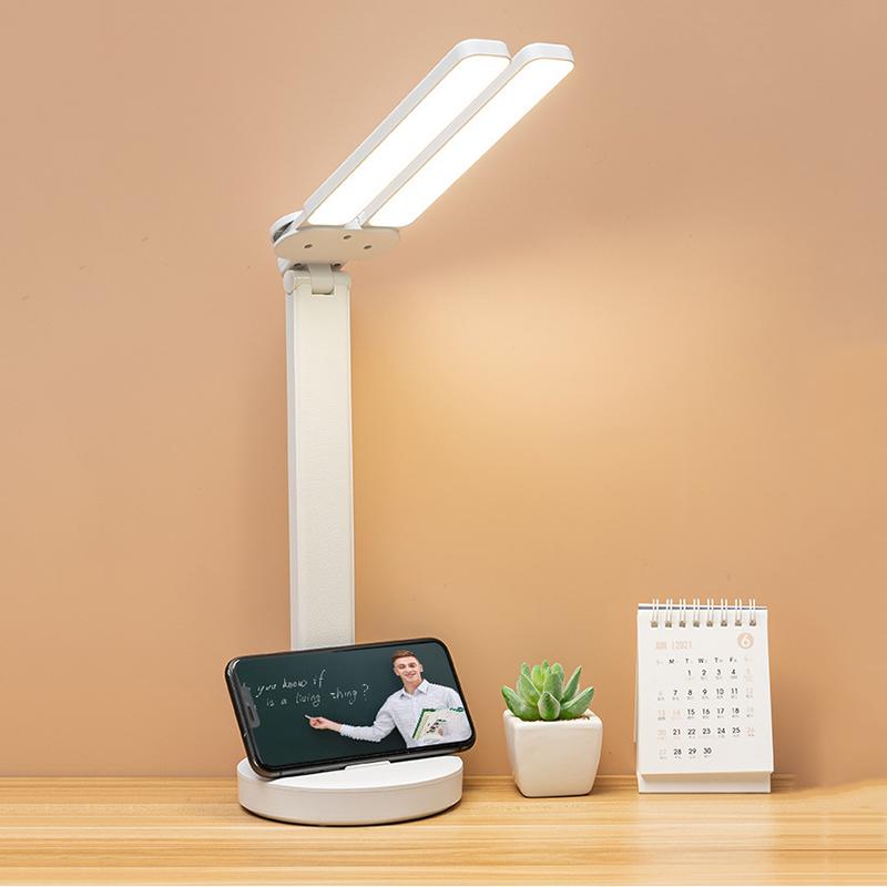 LED eye protection double lamp cap table lamp