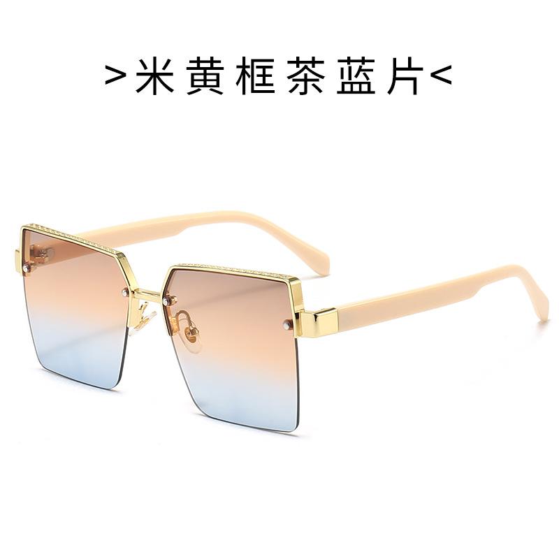 Cool Square Sunglasses, Metal Half-Frame Sunglasses, Sunshades