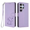 WEFOR Cute Cat Embossed Wallet Case for Samsung Galaxy S26 S25 S24 S23 Ultra S25 S26 Edge, Flip Cover, Card Holder, Wrist Strap