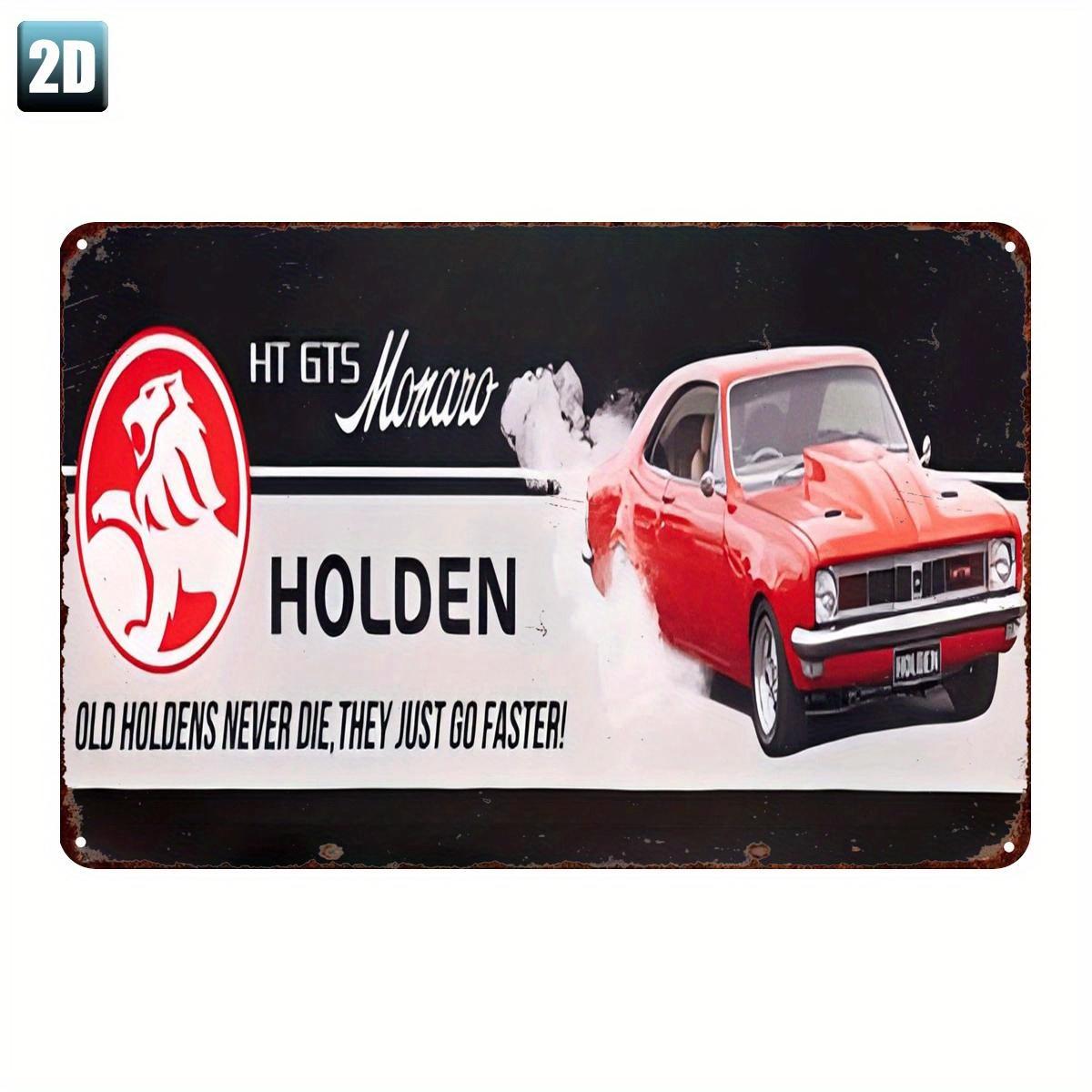 Vintage Metal Tin Sign Wall Decor  Retro Car Art with Old Holdens Never Die Slogan  Rustic Plaque for Garage for Man Cave 20x30cm（7.8x11.8inch）