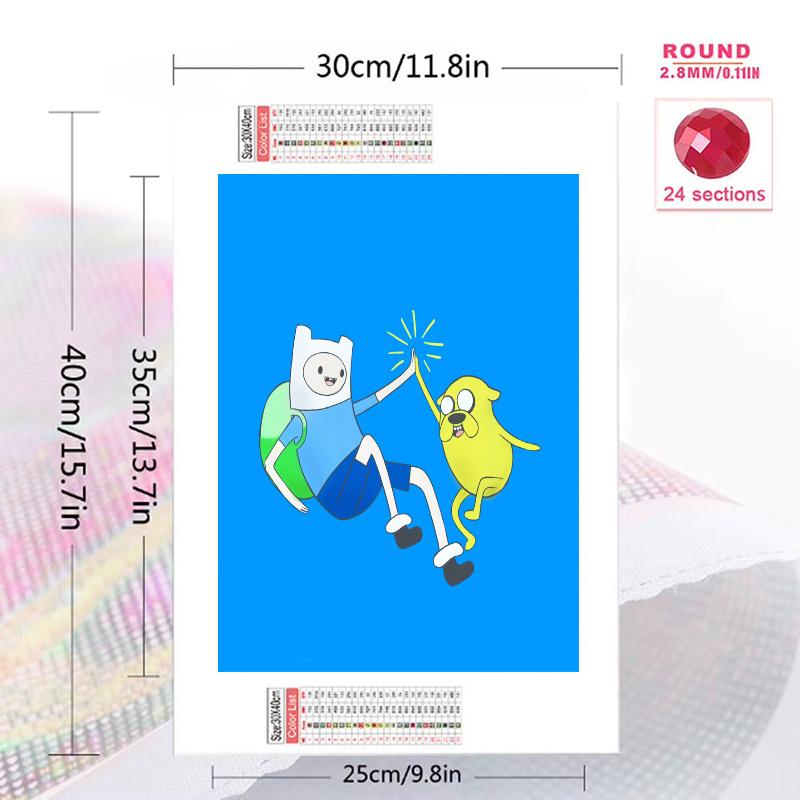 Adventure Time Pattern 3pcs 100% Round Full Drill 5D DIY Diamond Painting Embroidery Cross Stitch Rhinestone Décor