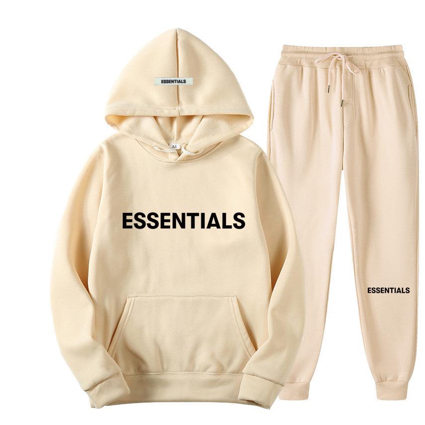 2024 Fear of God Essentials Unisex Hoodie Set - Doppelnähte, High Street Stil für Herbst/Winter