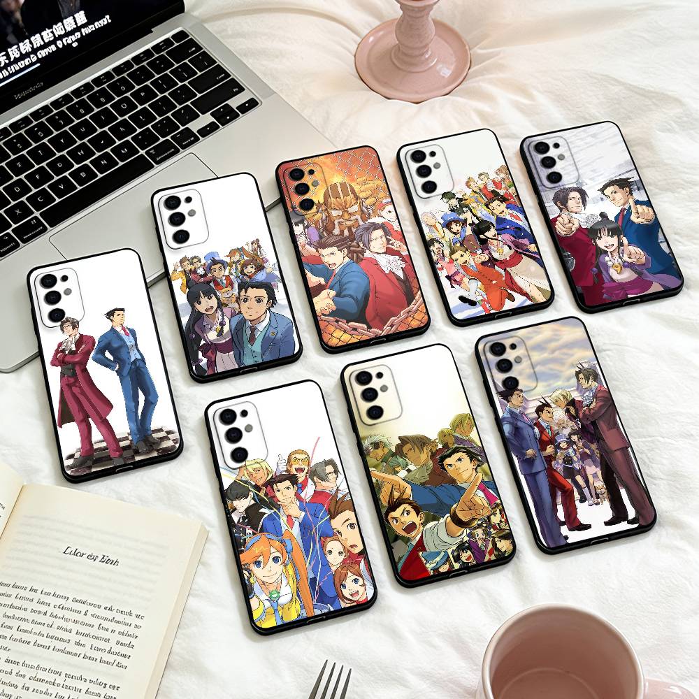 Anime Ace A- Attorney Phone Case For Samsung S25,24,23,22,30,21,10,9,Ultra,Plus,Lite,FE,4,5 G Soft Black Case