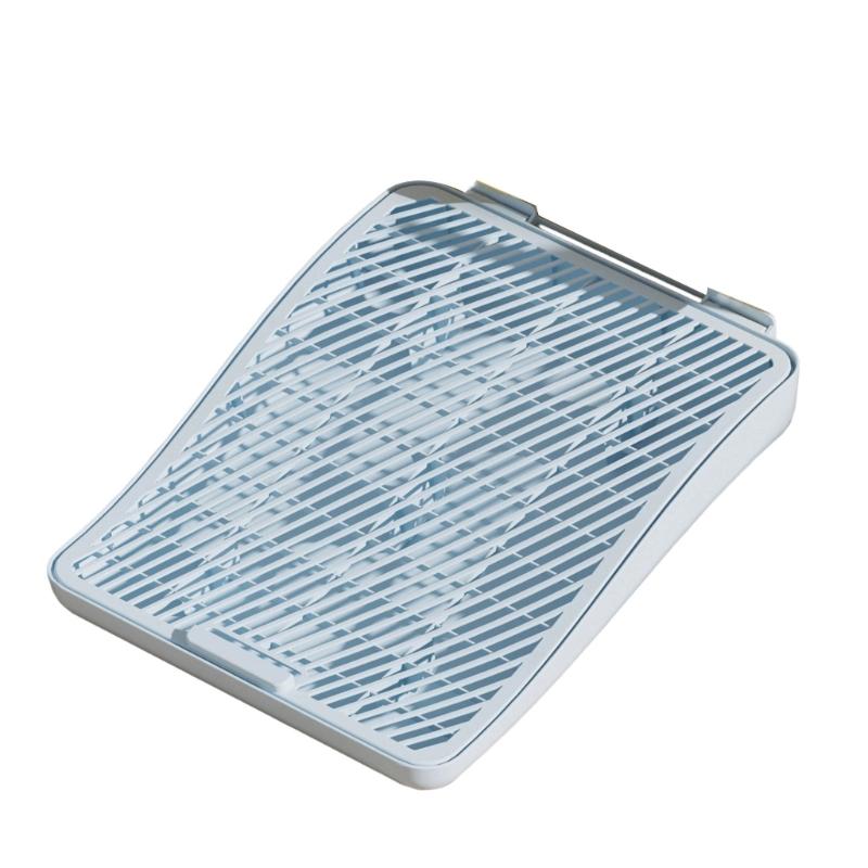 

Pet Friendly Cats Litter Trappers Mats With Wide Hole Grating Reduces Messes Around Pet Feeding Area синій