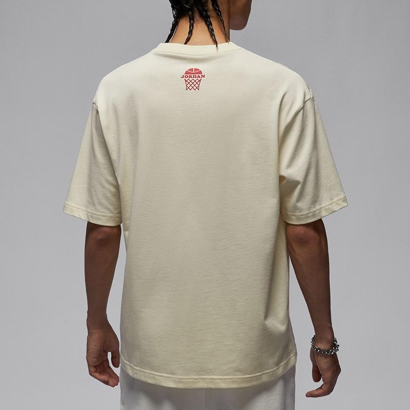 Jordan Soft And Comfortable Logo Short Sleeve T-Shirt Men Tops Coconut-Milk HQ1575-113