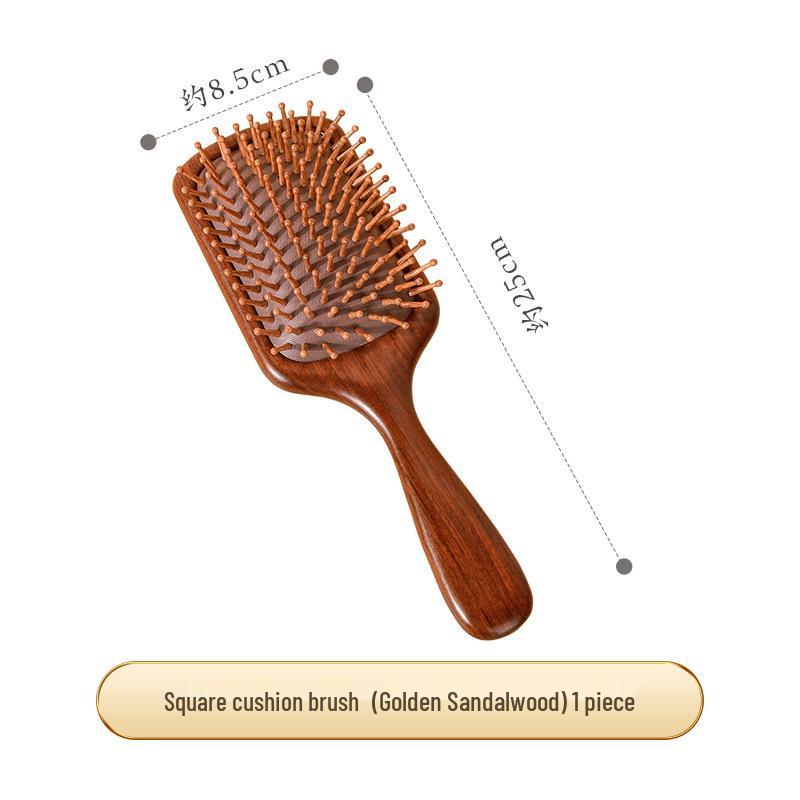 Pente de Massagem Meridianos de Cinco Dentes de Sândalo Dourado