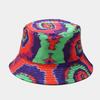 European and American spring new beach vacation leisure basin hat trendy men and women rainbow double-sided bucket hat sunscreen visor