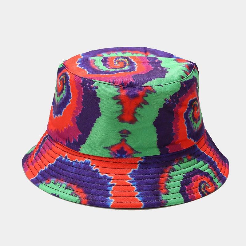 European and American spring new beach vacation leisure basin hat trendy men and women rainbow double-sided bucket hat sunscreen visor