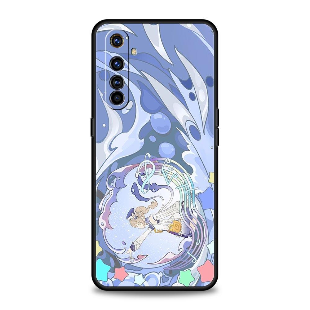 For Realme 10 9 8 5G 7 6 GT2 Pro Plus 9i 8i C21 C11 C25 C35 Genshin Impact Cartoon Logo Phone Case For Realme GT Neo 2 3T Cover