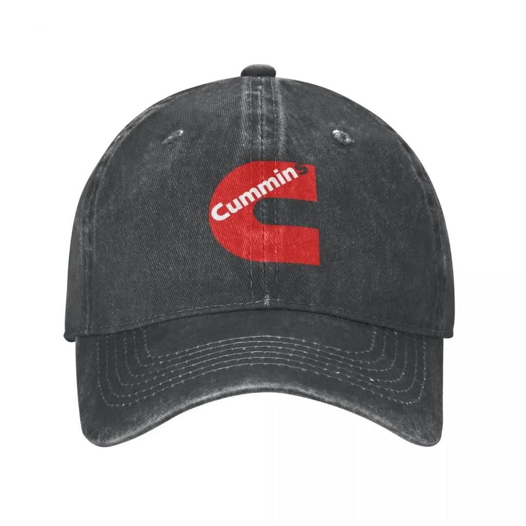 Gas Fueled Engine Cummins Baseball Cap Fashion Distressed Denim Washed Snapback Cap Unisex Women Outdoor Workouts Hats Cap