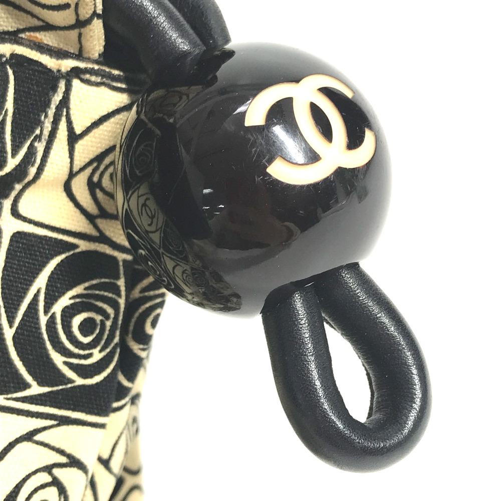 CHANEL Coco ball Camellia CC CC Mark Shoulder Bag Tote Bag Canvas Black/White