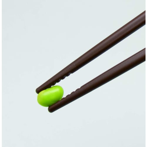 Asahi Koyo EDISON Edison Spisepinner III, Høyrehendt, Mørkebrun, 20cm, Voksen, Designet for Riktig Hold, Bare Sett Fingeren i Ringen,