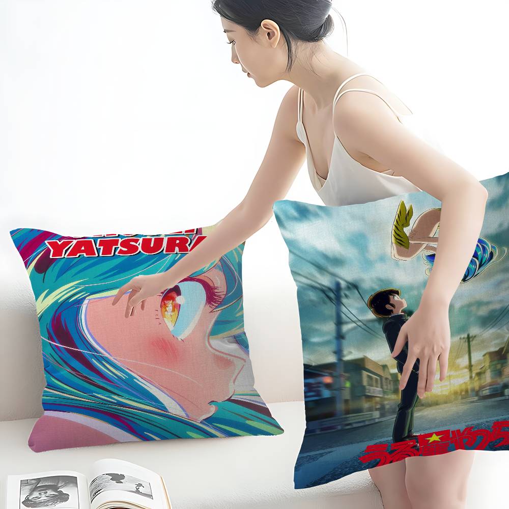 Urusei Yatsura Personalized Pillow Cover Kids Bedroom Wild Party Decor Pillowcase Kid Birthday Shower Gift