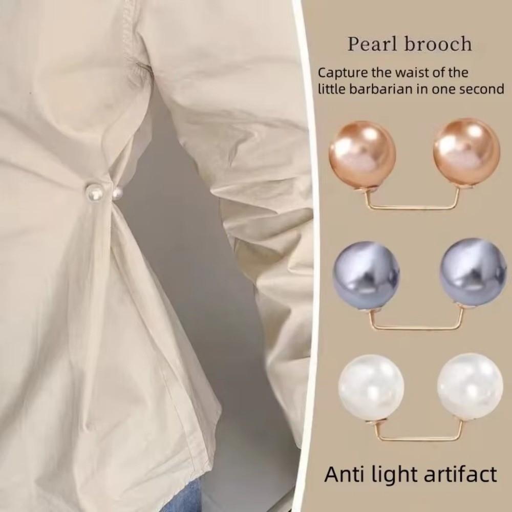 3/6/8PCS Non-Slip Pearl Brooch Double Head Pin Brooches New Clothing Fixing Pins  Scarf Fastening