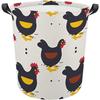 1pc, Laundry Hamper with Handle, Farmhouse Chicken Laundry Basket, Dirty Clothes Hamper Circular Organizer Basket, Portable Storage Bin Decorative Bas