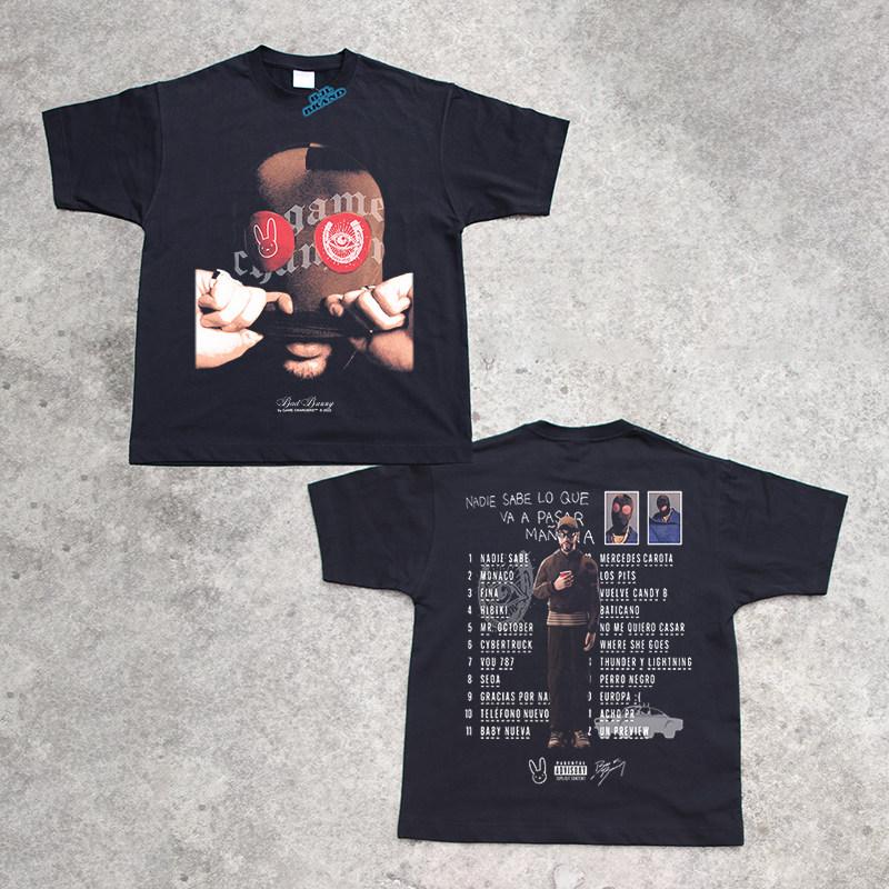 2026 Bad Rabbit Album NADIESABE  The Same Style American Streetwear Shortsleeved Pure Cotton Retro Loose Tshirt XL
