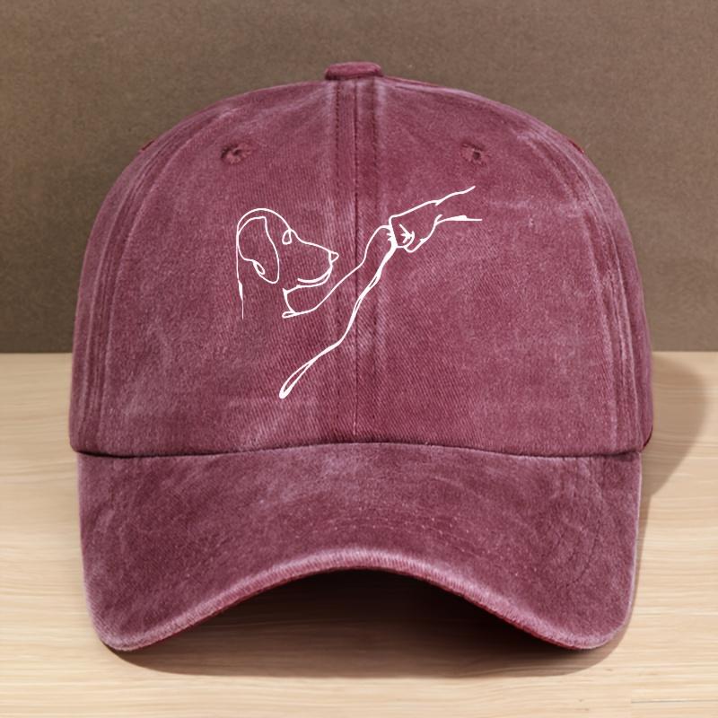 

A Stylish Baseball Cap Featuring a Love Dog Pattern for Both Men And Women This Adjustable Trucker Hat Is Perfect for Outdoor One Size