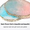 1pc Round/Square Painted Gel Polish Palette Natural Resin Onyx Display Board Holder Practice Nail Art DIY Tools