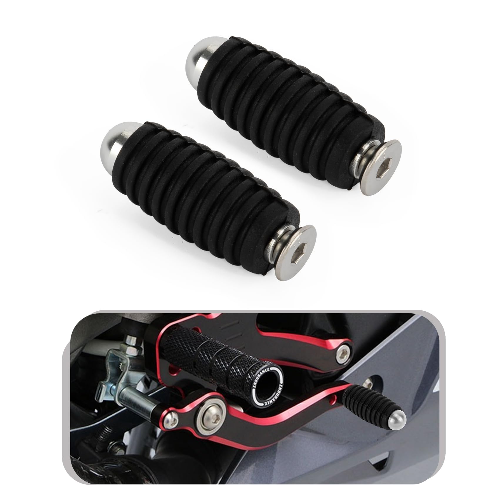 

PSLER® Motorcycle Step Bar Left and Right Set Foot Pedal Foot Pegs Motorcycle Shift Pegs Brake Pegs