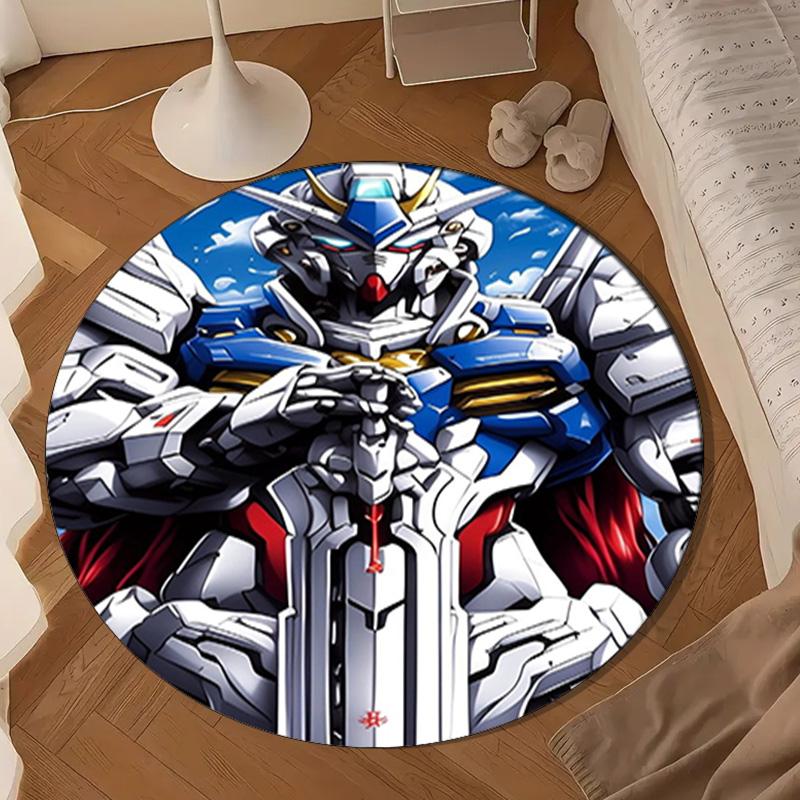 Robotic Warrior Design Round Rug for Livingroom,Bedroom, Palyroom, Chair Rug, Area rug, Circle Carpet, Large Size Fan Christmas gift
