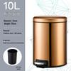 Luxury Silent Stainless Steel Pedal Trash Can with Lid - Large Capacity for Kitchen, Living Room, Bedroom