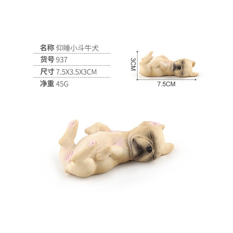 Realistic Pvc French Bulldog Figurine Adorable Sleeping Dog Statue Home Decor