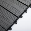 WPC Interlocking Decking Tiles, Pack of 11 Interlocking Patio Paving Slabs, 30 x 30 x 2.2 cm, Grey