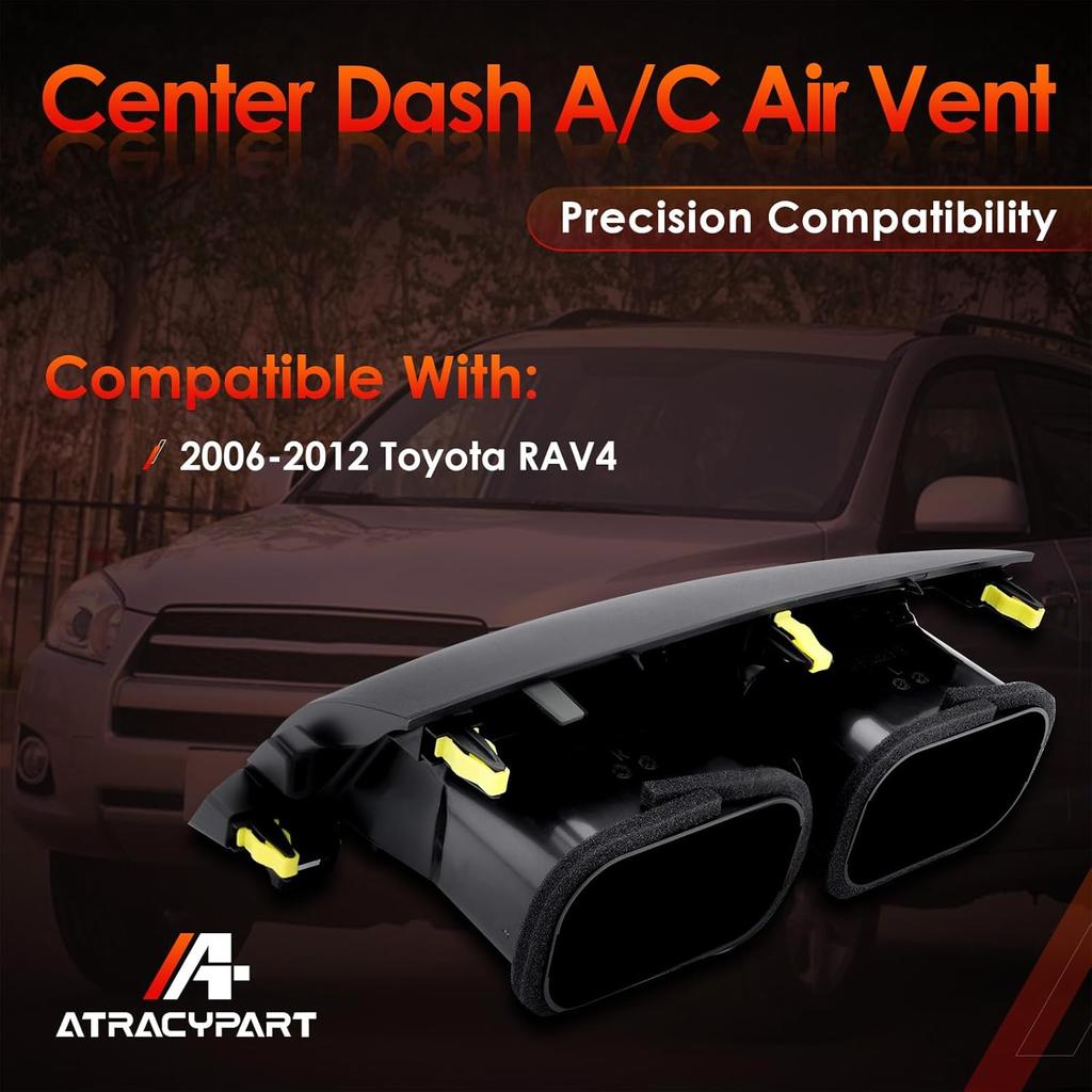 Center Dash A/C Air Vent Trim Cover, Compatible with 2006-2012 RAV4, Console Outlet Grille ert Panel, Replaces# 55670-42060-B0