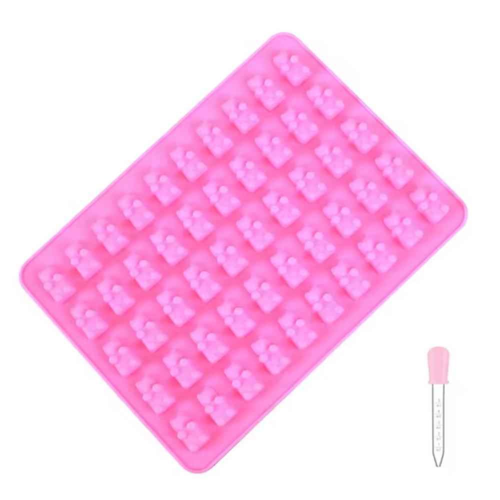 Cute teddy bear gummy candy baking mold cartoon animal chocolate candy mold children's dropper food grade kitchen accessory tool