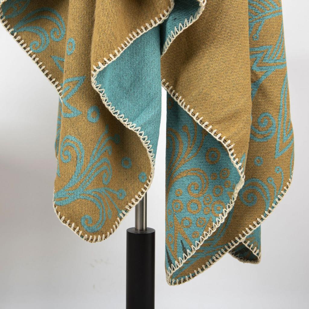 Double-Sided Cloak, Ethnic Style Pattern Shawl, High-End Wear, Women Wear Warm Shawl Jacket On Both Sides