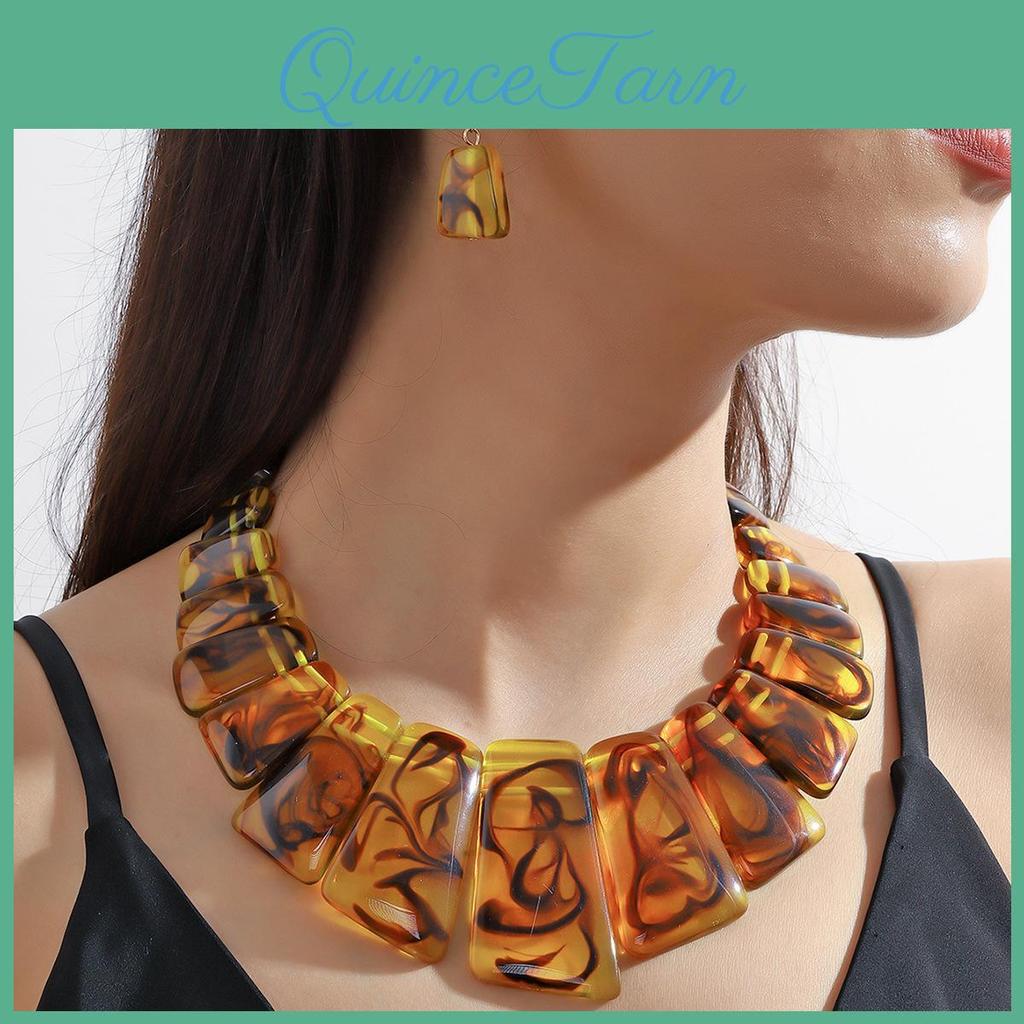 Choker Bohemia Acrylic For Necklace Women Resin Geometric Neck Chain Pendants Jewelry Collar