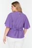Women's Style Plus Size Purple Woven Tie Detailed Blouse