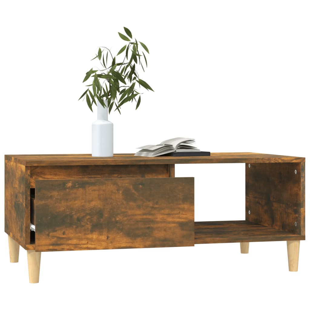 Vidaxl Coffee Table, Smoked Oak, 90X50X36.5 Cm