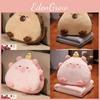 Ball Cartoon Rice 3 In 1 Capybara Pillow Air Conditioning Blanket Nap Plush Toy