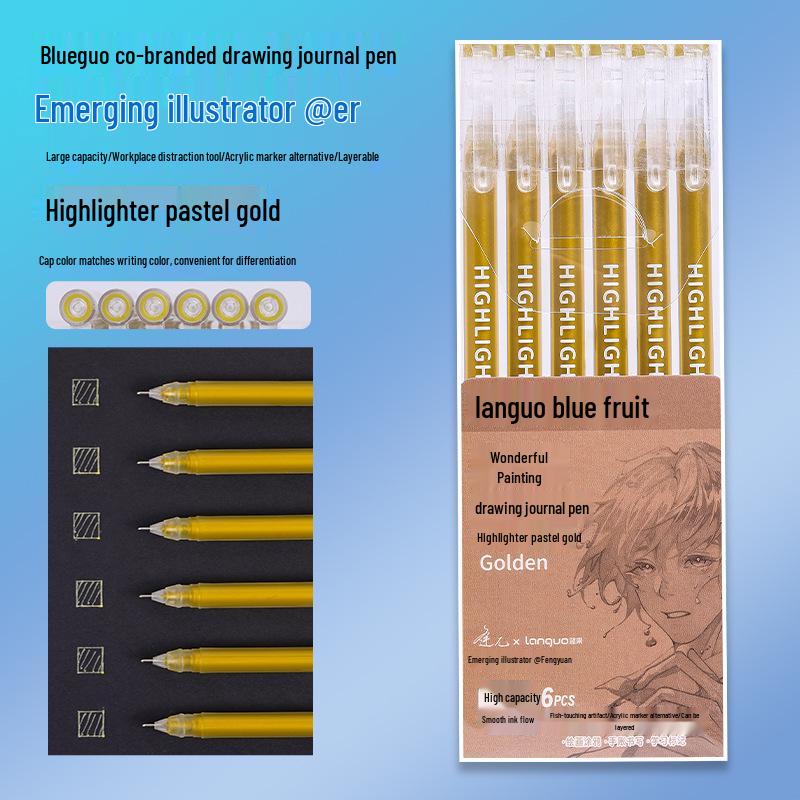 Blue Fruit Morandi 36-Color Gel Pens: Large Capacity Journaling & Drawing Set