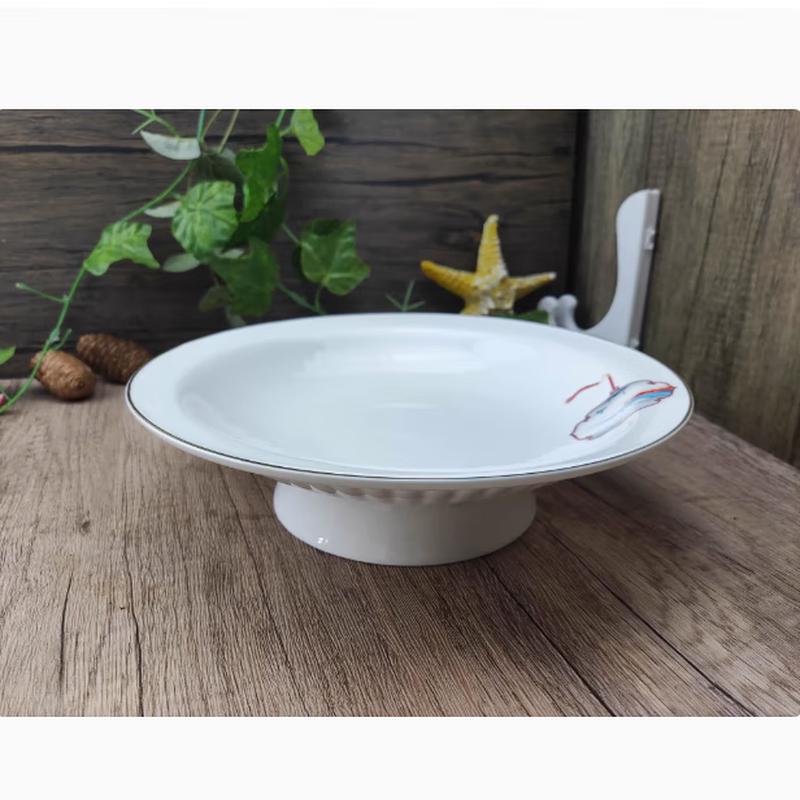 Taishun A220 Керамическая фруктовая тарелка на высоких ножках в римском стиле