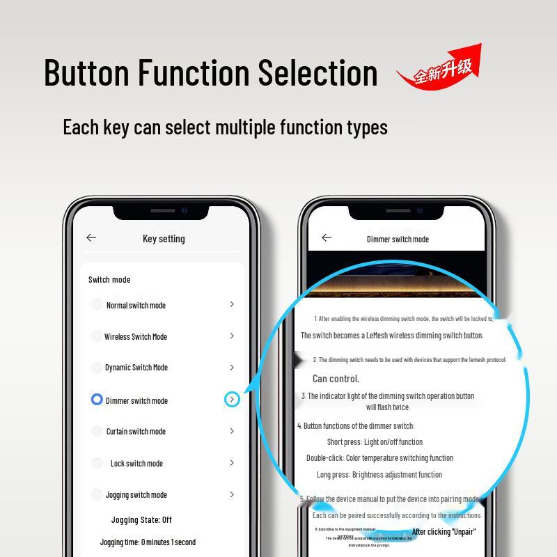 Smart Switch with AG Skin-feel Panel Connects To Mijia APP, Supports Xiao Ai Voice Control, Remote, and Touch Control.