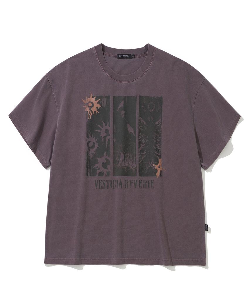 NOT4NERD Omens Pigment Loose Cropped T-Shirts - Purple