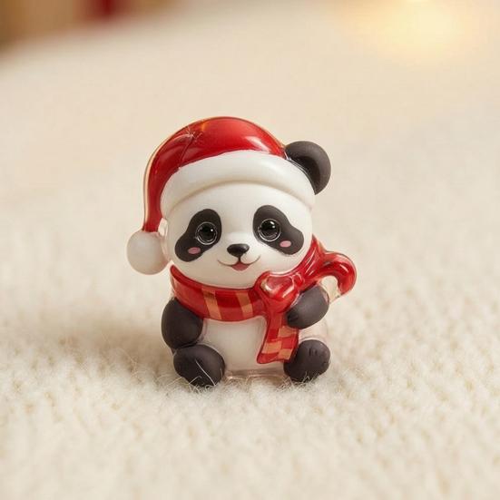 Christmas Gift for Panda Lovers 2D Acrylic Cute Ornaments Advent Calendar, 24 Days Holiday Decorations Countdown Collectible Hanging Pendants