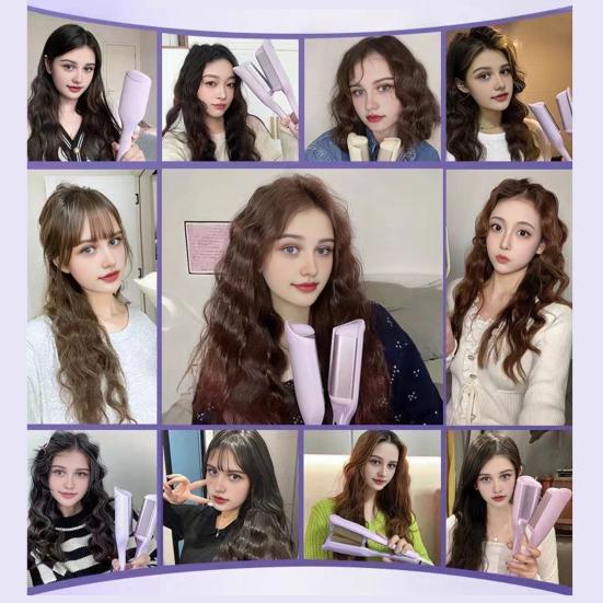 Yousheng Hair Curling Iron 4 Temperature Adjustable French Wave Hair Curler Quick Heating Electric Hair Crimper Waver Women Wavy Hair Curling Wand