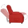 Recliner Chair Burgundy Synthetic Leather