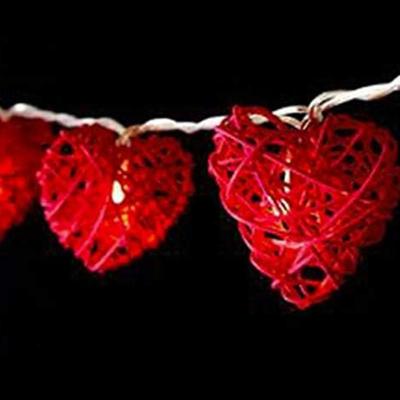 3m Valentine's Day String Light Decor 20 Leds Red Heart Shape Light Battery Operated Heart Shape Light for Home Valentines Wedding Party Anniversary