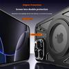 For iPhone 16 Pro Case Magnetic Kickstand Hollow Heat Dissipation Silicone+PC+Metal Bumper Phone Cover