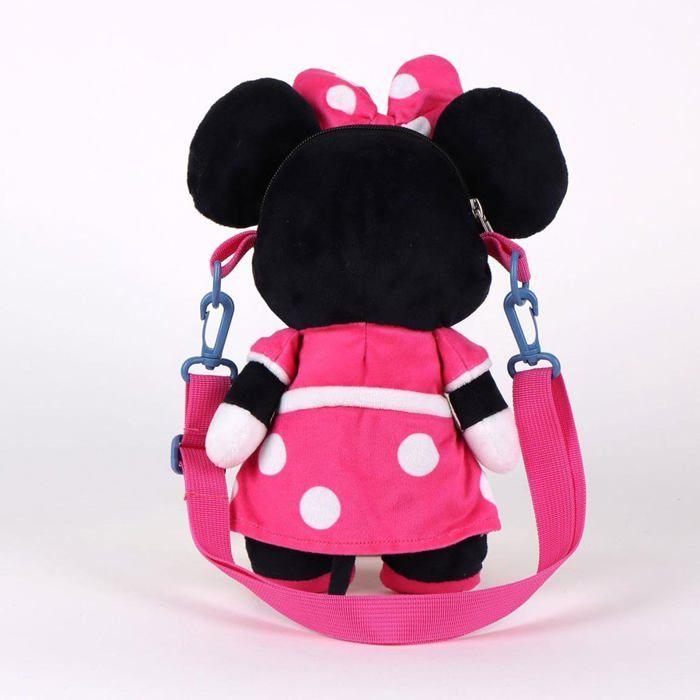 Pluche tas Minnie Mouse Disney – schoudertas voor kinderen, 3D gezicht, ultrazacht pluche