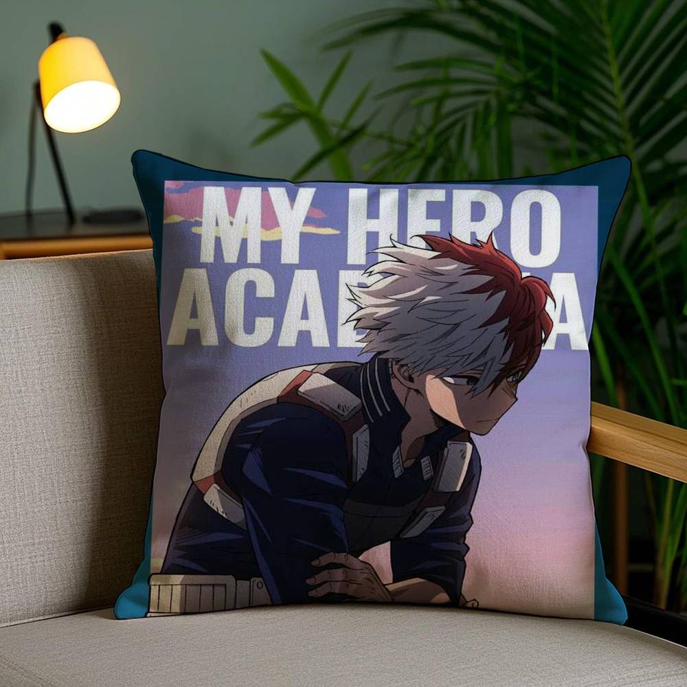 M-My Hero AcademiaS Federa per Cuscino Casa Stanza Condivisa Schienale Sedia Peluche Corto Stampa Double-sided Cuscino per Riposo in Ufficio