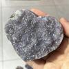 1pcs Amethyst Geode Heart Shaped Crystal Healing Crystals Stones Titanium Rainbow Aura Amethyst Cluster Angel Aura Quartz