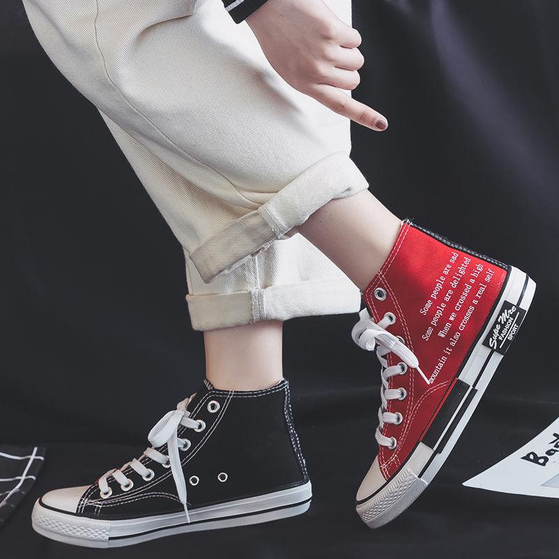 

2025 Женские Милые Двухцветные Туфли Женские Черные Холщовые Высокие Спортивные Кроссовки Девочки Повседневные Плоские Эспадрильи для Женщин CN 38(Insole 24 cm