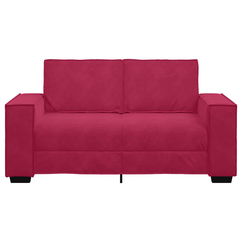 2 Seater Sofa Burgundy Red 160 x 78 x 84 cm Velvet
